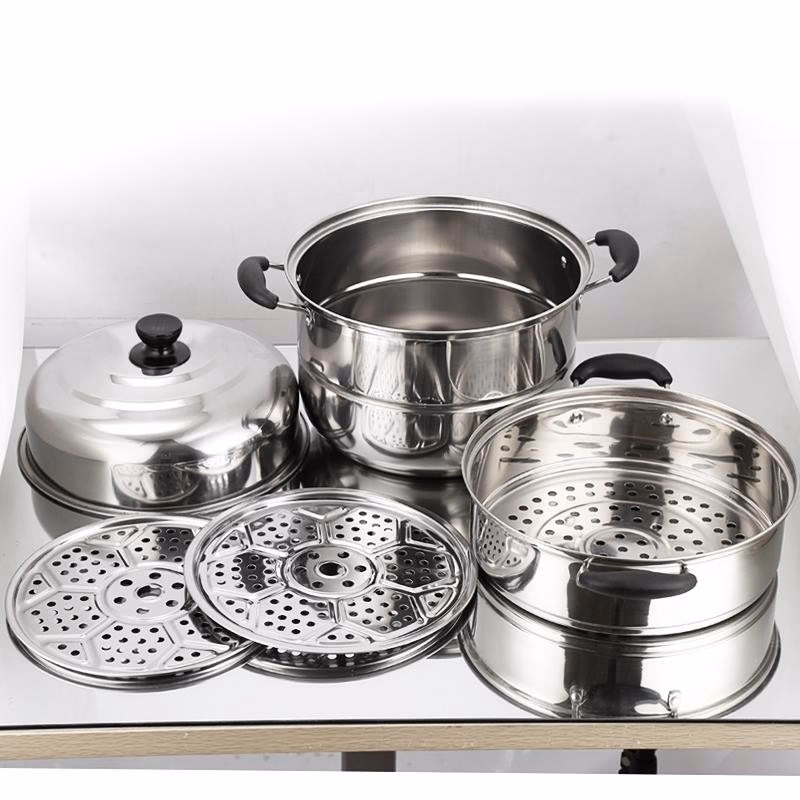 Nồi Hấp Inox 3 Tầng 26Cm - Gdn - Ảnh 2