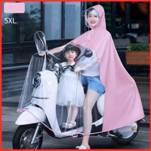 Áo Mưa Nửa Trước Trong Suốt Cho Mẹ Và Bé, Che Phủ Toàn Thân, Kèm Kính Chắn Mưa Loại 1 Ctb238 - Bechip
