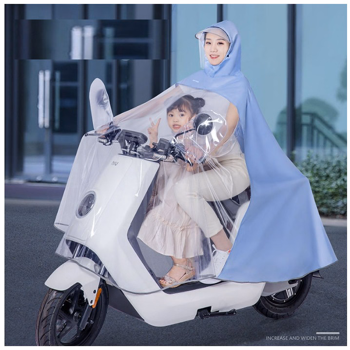 Áo Mưa Nửa Trước Trong Suốt Cho Mẹ Và Bé, Che Phủ Toàn Thân, Kèm Kính Chắn Mưa Loại 1 Ctb238 - Bechip - Ảnh 10