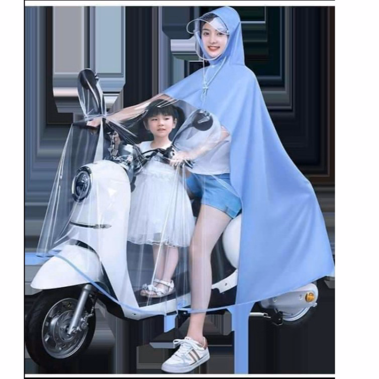 Áo Mưa Nửa Trước Trong Suốt Cho Mẹ Và Bé, Che Phủ Toàn Thân, Kèm Kính Chắn Mưa Loại 1 Ctb238 - Bechip - Ảnh 9