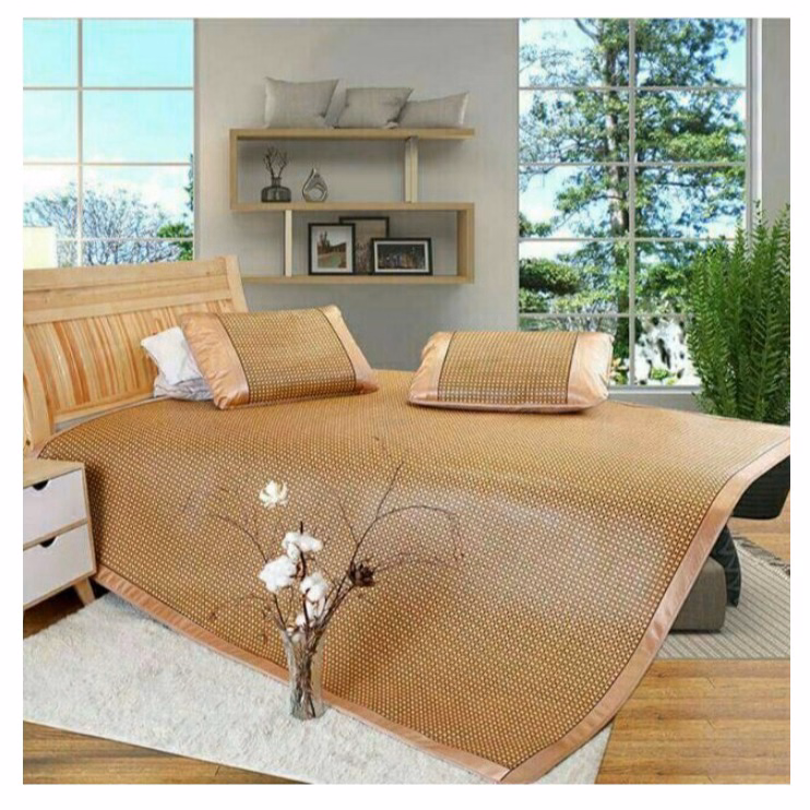Chiếu Mây Điều Hòa Mây Hoa Long, Viền Lụa Cao Cấp, Tặng Kèm 2 Vỏ Gối Ctb229 - Bechip - Ảnh 8