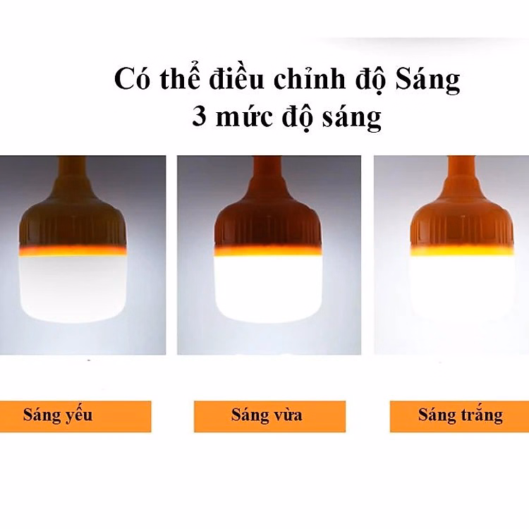 Bóng Đèn Tích Điện, Đèn Tích Điện Có Móc Treo Tiện Lợi Loại To, Công Suất 150W Ctb224 – Bechip - Ảnh 4