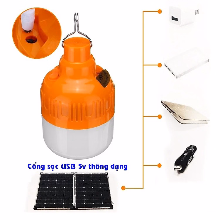 Bóng Đèn Tích Điện, Đèn Tích Điện Có Móc Treo Tiện Lợi Loại To, Công Suất 150W Ctb224 – Bechip - Ảnh 19