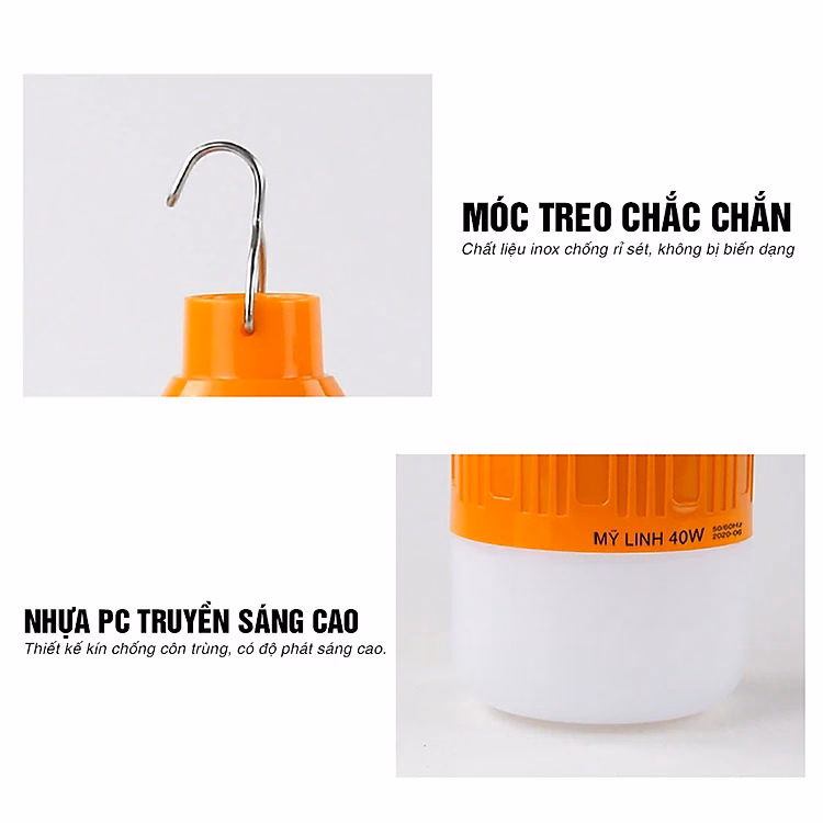 Bóng Đèn Tích Điện, Đèn Tích Điện Có Móc Treo Tiện Lợi Loại To, Công Suất 150W Ctb224 – Bechip - Ảnh 15