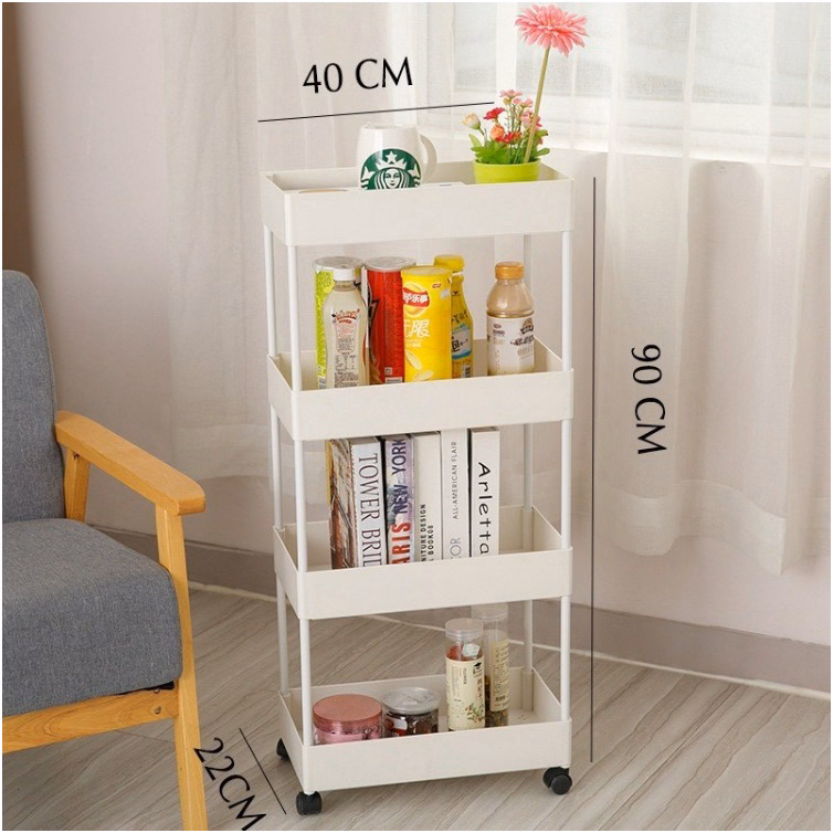 Kệ Để Đồ Đa Năng 4 Tầng Có Bánh Xe Di Chuyển Ctb216 - Bechip - Ảnh 13