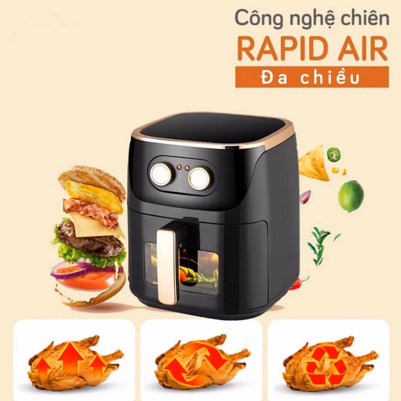 Nồi Chiên Không Dầu Camel 12L Chính Hãng Cao Cấp Ctb253 - Bechip - Ảnh 6