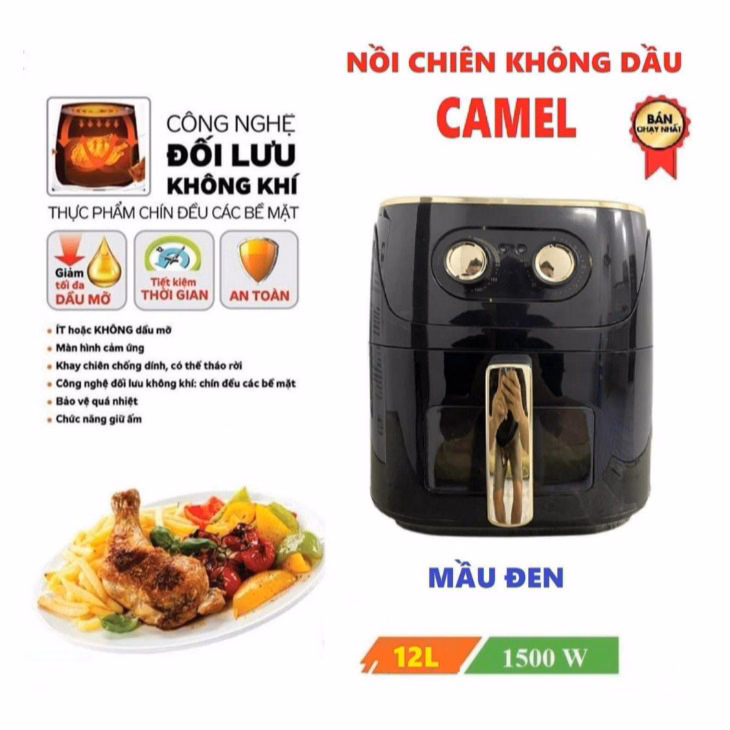 Nồi Chiên Không Dầu Camel 12L Chính Hãng Cao Cấp Ctb253 - Bechip - Ảnh 3