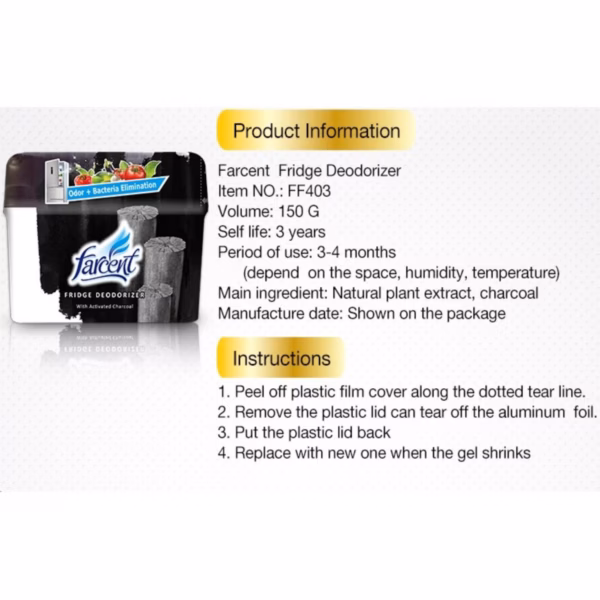 Thùng 12 Hộp Khử Mùi Tủ Lạnh Farcent 150G - Facent - Ảnh 3