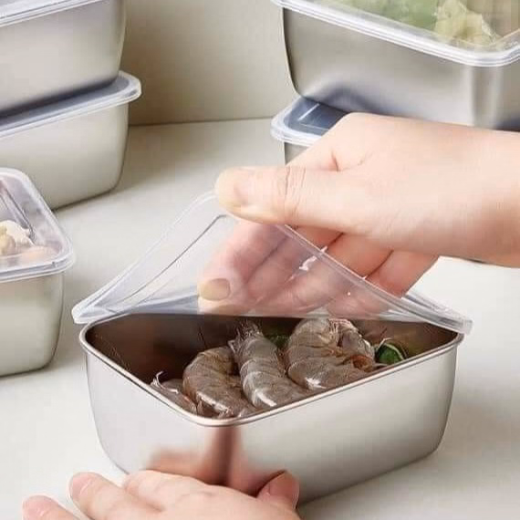 Set 5 Hộp Inox Kèm Nắp Nhựa - Su - Ảnh 4