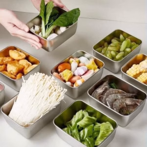 Set 5 Hộp Inox Kèm Nắp Nhựa - Su