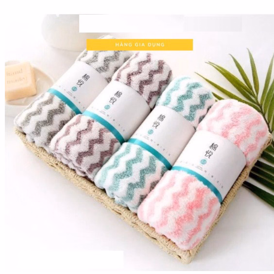 Set 5 Khăn, 10 Khăn Mặt Hàn Quốc Siêu Thấm Hút 50 X 30 Cm Ctb19 - Bechip - Ảnh 5