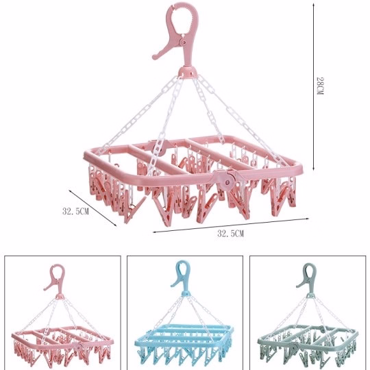 Móc Chùm Phơi Quần Áo 32 Kẹp Đa Năng - Gdn