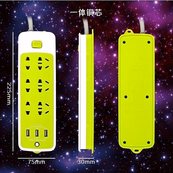 Ổ Điện Xanh Lá Có 3 Usb Sạc Điện Thoại - Gdn - Ảnh 3