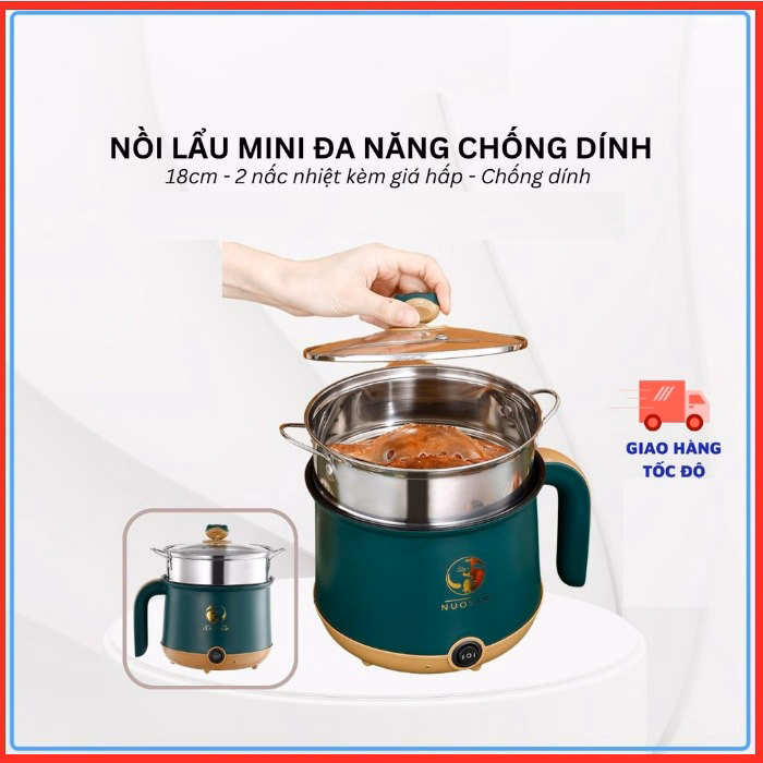 Ca Nấu Mì Đa Năng, Nồi Lẩu Điện Mini Đa Năng Tiện Dụng Có Tay Cầm 1,8L Ctb268 - Bechip