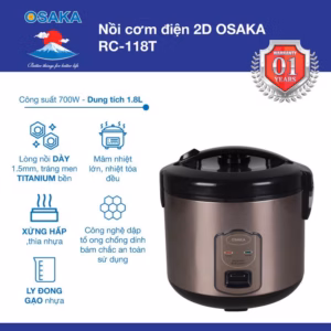 Nồi Cơm Điện Rc118T New 1.8 Lít - Osaka