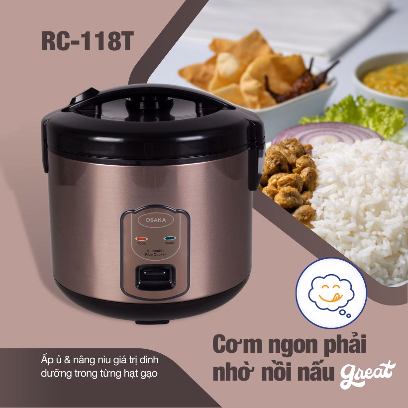 Nồi Cơm Điện Rc118T New 1.8 Lít - Osaka - Ảnh 3