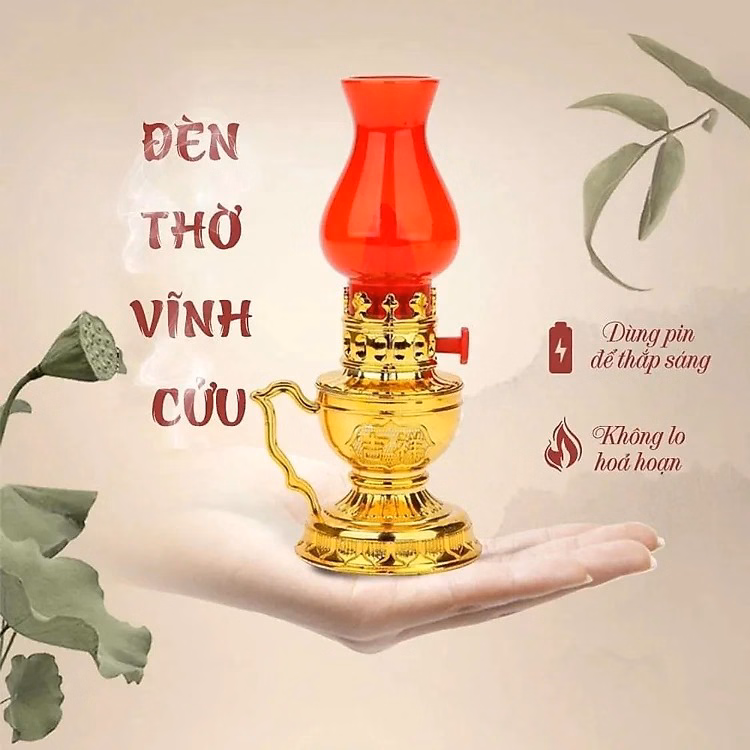 Cặp ( 2 Cái) Đèn Thờ Tài Lộc, Đèn Thờ Vĩnh Cữu Dùng Pin Ctb276 - Bechip - Ảnh 2