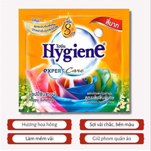 Gói Nước Xả Vải Hygiene Thái Lan Siêu Đậm Đặc, Làm Mềm Vải, Thơm Dài Lâu 20Ml Ctb278 - Bechip - Ảnh 5