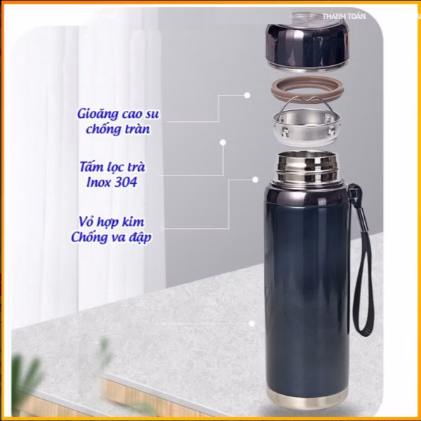 Bình Giữ Nhiệt Kim Cương, Bình Giữ Nhiệt Nóng Lạnh Chất Liệu Inox 304 Cao Cấp Ctb281 - Bechip - Ảnh 7