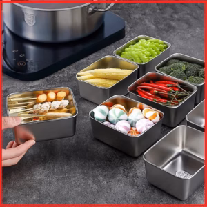 Hộp Inox Kèm Nắp Nhựa Hình Chữ Nhật Loại Nhỏ Ctb285 - Bechip