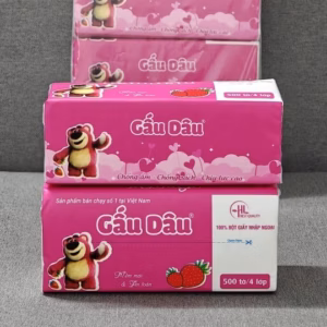 Khăn Giấy Khô Gấu Dâu ( Gói 500 Tờ X 4 Lớp) - Gdn