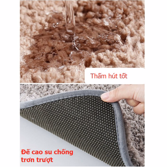 Thảm Lau Chân, Thảm Chùi Chân Lông Mịn Siêu Thấm Hút, Bám Dính Tốt, Có Đế Chống Trơn Trượt Ctb291- Bechip - Ảnh 19