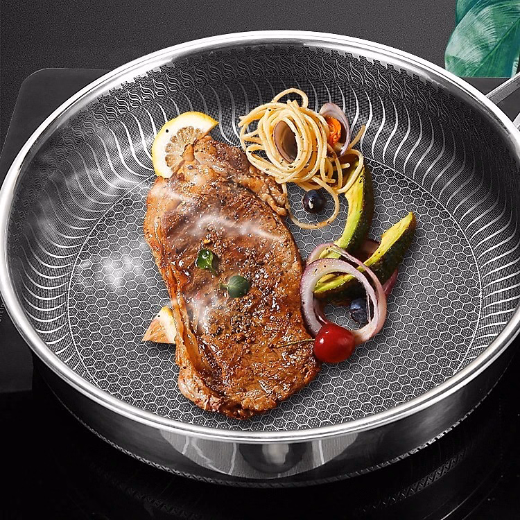 Chảo Tổ Ong, Chảo Chống Dính Vân Tổ Ong Cao Cấp, Đáy Bằng, 28 Cm Ctb297 - Bechip - Ảnh 6