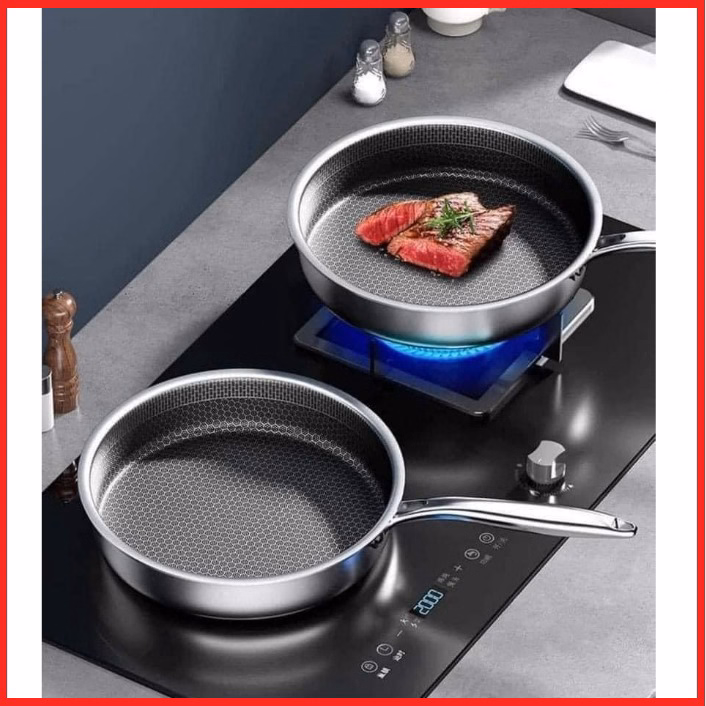 Chảo Tổ Ong, Chảo Chống Dính Vân Tổ Ong Cao Cấp, Đáy Bằng, 28 Cm Ctb297 - Bechip