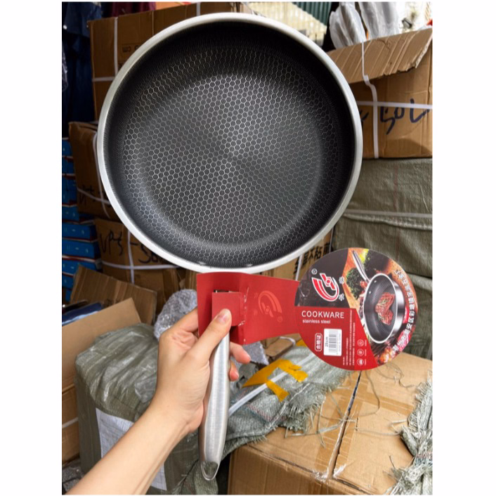 Chảo Tổ Ong, Chảo Chống Dính Vân Tổ Ong Cao Cấp, Đáy Bằng, 28 Cm Ctb297 - Bechip - Ảnh 12