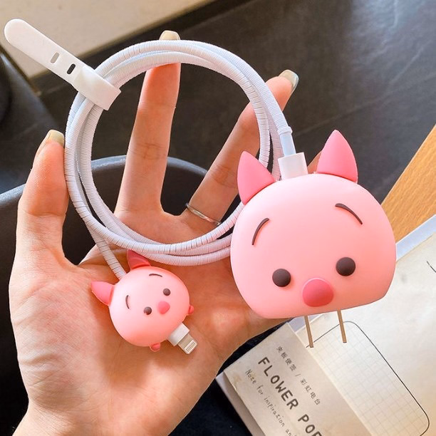 Bộ Phụ Kiện Bảo Vệ Dây Cáp Và Củ Sạc 20W Silicon - Shop Mẹ Bống - Ảnh 5