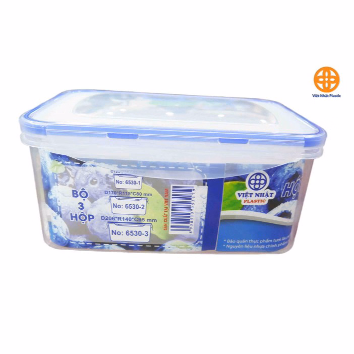 Bộ 3 Hộp Nhựa Việt Nhật Bằng Nhựa Nguyên Sinh, Dùng Được Trong Lò Vi Sóng Ctb300 - Bechip - Ảnh 6