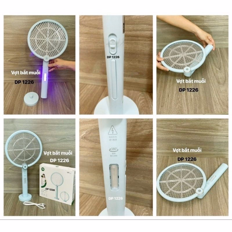 Cây Vợt Muỗi Thông Minh, Gấp Gọn 2In1 Dp1226, 839 - Su - Ảnh 4