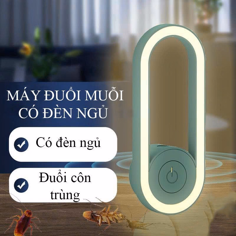 Đèn Đuổi Muỗi Kiêm Đèn Ngủ Bằng Sóng Siêu Âm - Silver - Ảnh 4