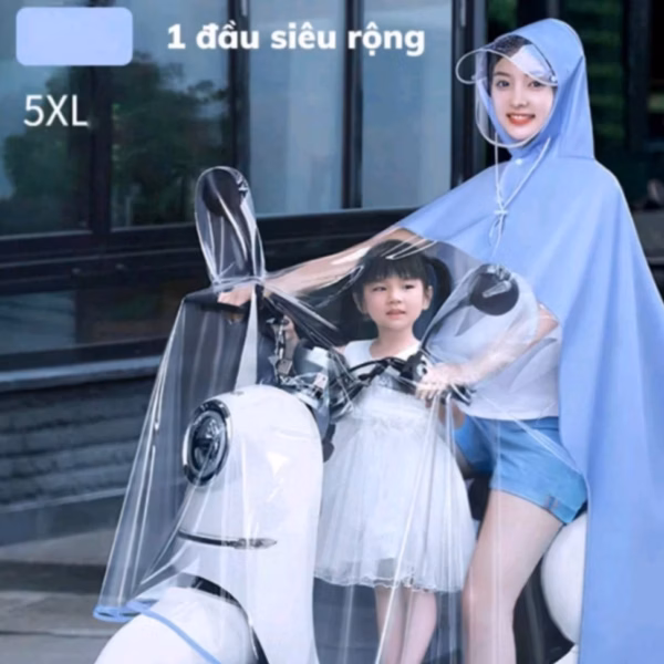 Áo Mưa Nửa Trước Trong Suốt Cho Mẹ Và Bé Che Phủ Toàn Thân - Shop Mẹ Bống