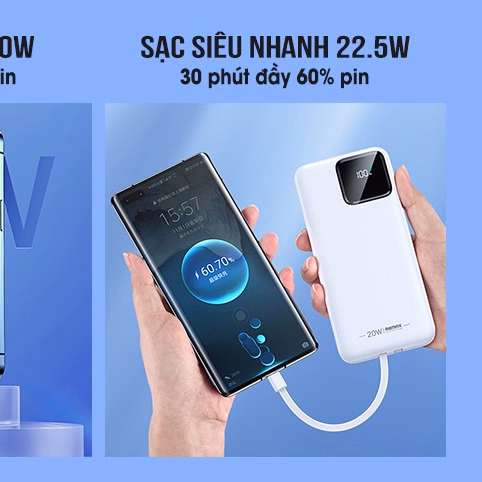 Hộp 1Cái - Sạc Dự Phòng 22.5W Kèm Cáp Type C -Ip Rpp513 Remax (Giao Màu Ngẫu Nhiên) - Ảnh 4