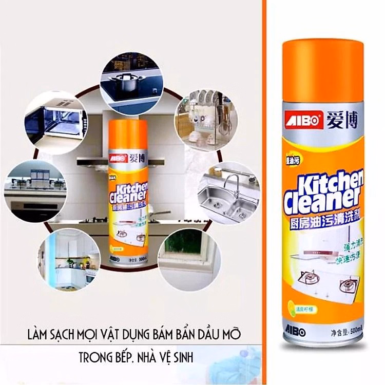 Bình Xịt Bếp Cam, Chai Xịt Tẩy Rửa Đa Năng Kitchen Cleaner 500Ml Ctb313 - Bechip - Ảnh 4