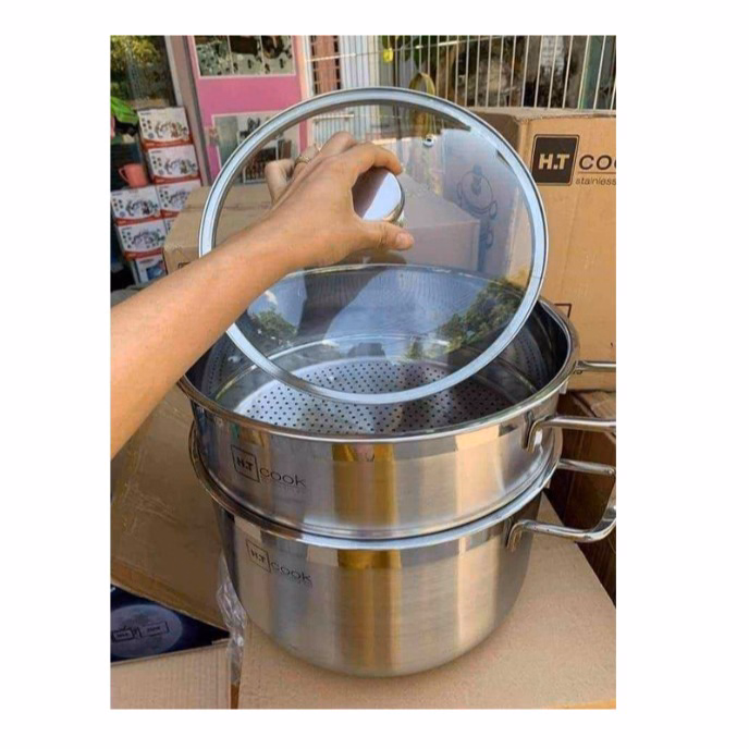 Bộ Nồi Inox 2 Tầng Kèm Xửng Hấp Ht Cook 28Cm Ctb314 - Bechip - Ảnh 11