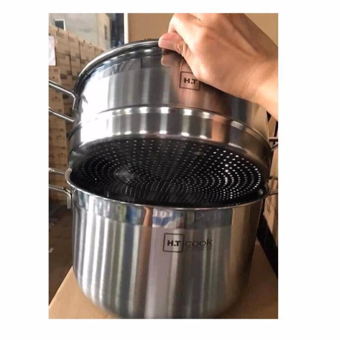 Bộ Nồi Inox 2 Tầng Kèm Xửng Hấp Ht Cook 28Cm Ctb314 - Bechip - Ảnh 4