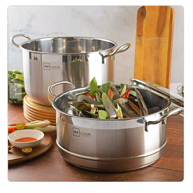 Bộ Nồi Inox 2 Tầng Kèm Xửng Hấp Ht Cook 28Cm Ctb314 - Bechip - Ảnh 2