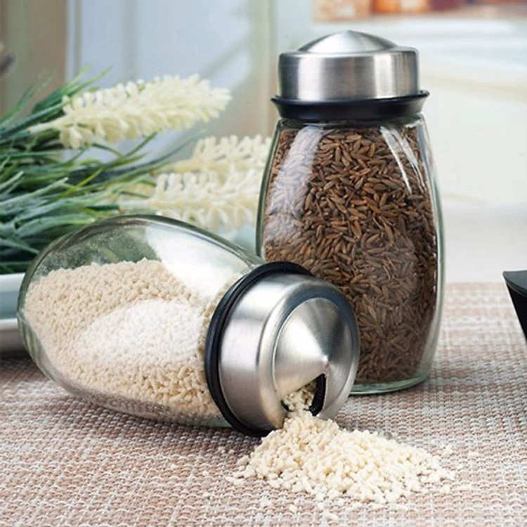 Bộ 6 Lọ Đựng Gia Vị Thủy Tinh Kèm Đế Xoay 360 Độ Cao Cấp Ctb316 - Bechip - Ảnh 7