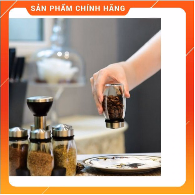 Bộ 6 Lọ Đựng Gia Vị Thủy Tinh Kèm Đế Xoay 360 Độ Cao Cấp Ctb316 - Bechip - Ảnh 9