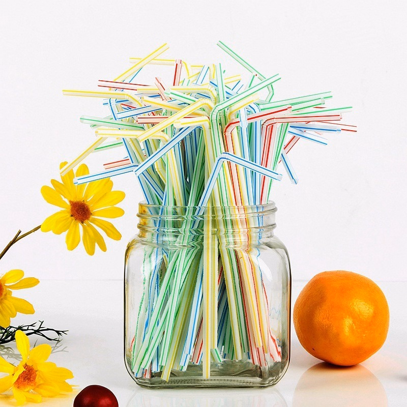 Set 100 Ống Hút Dùng 1 Lần Nhiều Màu - Su