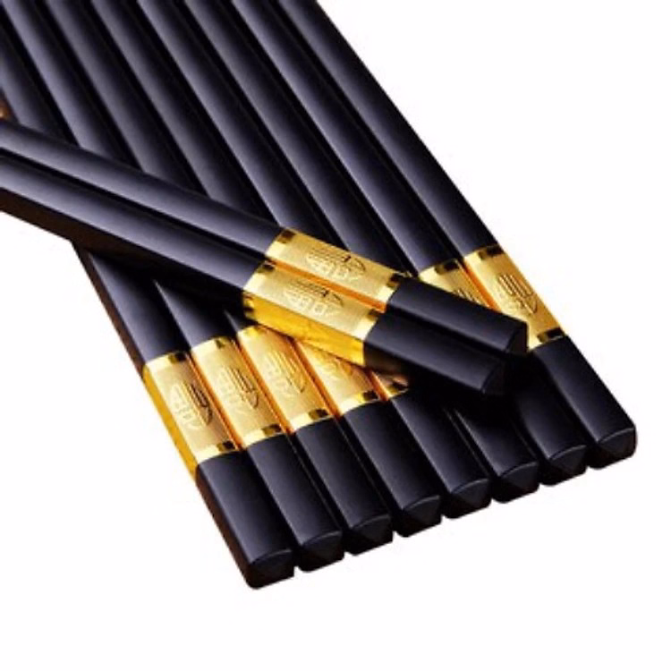 Hộp 10 Đôi Đũa Hợp Kim Mạ Vàng Phong Cách Hàn Quốc Cao Cấp Ctb318 - Bechip - Ảnh 4