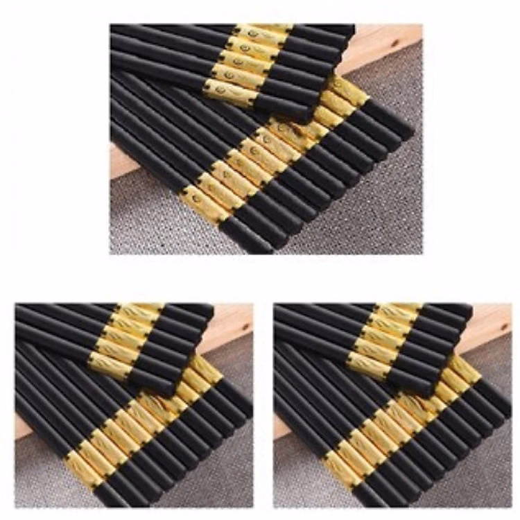 Hộp 10 Đôi Đũa Hợp Kim Mạ Vàng Phong Cách Hàn Quốc Cao Cấp Ctb318 - Bechip - Ảnh 6