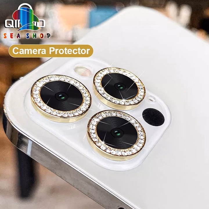 Mắt Bảo Vệ Camera Đính Đá Cho Iphone 11 Pro Max, Ip11- Chất Liệu Titan - Không Gây Yếu Sóng - Seashop - Ảnh 5