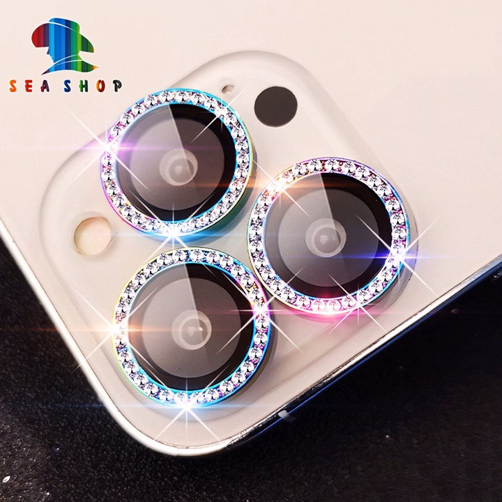 Mắt Bảo Vệ Camera Đính Đá Cho Iphone 11 Pro Max, Ip11- Chất Liệu Titan - Không Gây Yếu Sóng - Seashop
