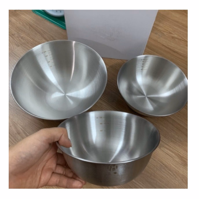 Bộ 3 Thau Inox Có Chia Vạch, Set 3 Âu Trộn Inox Có Chia Vạch Ctb315 - Bechip - Ảnh 4