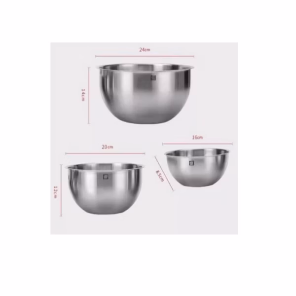 Bộ 3 Thau Inox Có Chia Vạch, Set 3 Âu Trộn Inox Có Chia Vạch Ctb315 - Bechip - Ảnh 11