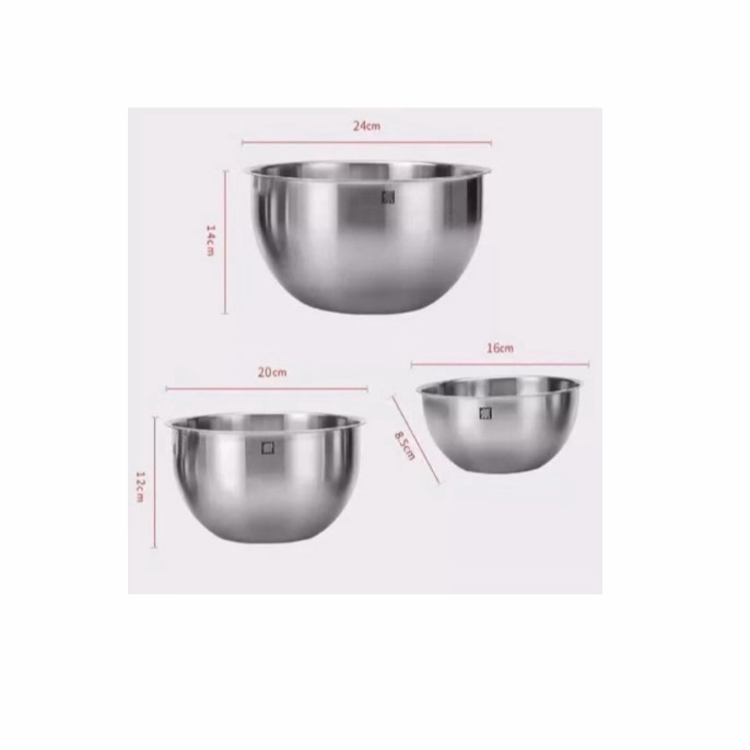 Bộ 3 Thau Inox Có Chia Vạch, Set 3 Âu Trộn Inox Có Chia Vạch Ctb315 - Bechip - Ảnh 11
