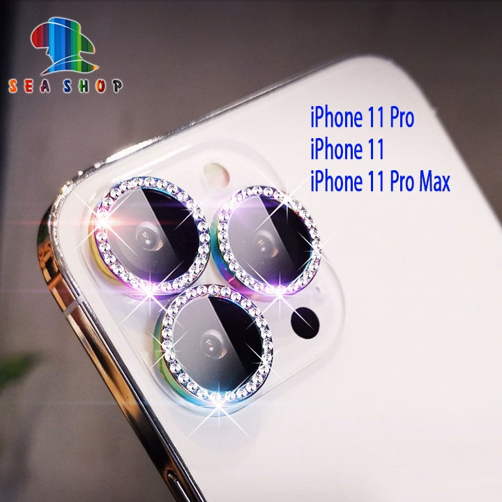 Mắt Bảo Vệ Camera Đính Đá Cho Iphone 13 Mini, 13, 13 Pro Max - Chất Liệu Titan - Không Gây Yếu Sóng - Seashop